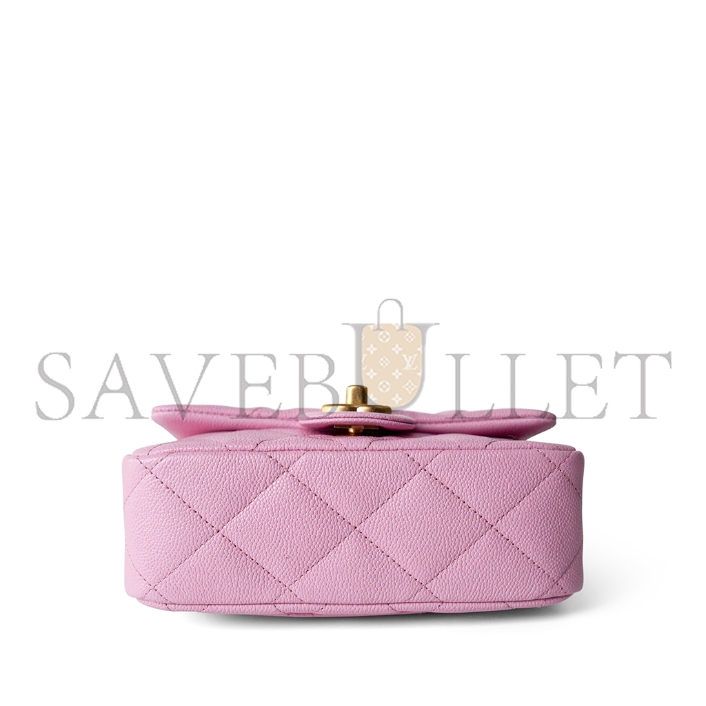 Ch*el master pink caviar quilted sweetheart flap gold hardware (20*14*6cm)